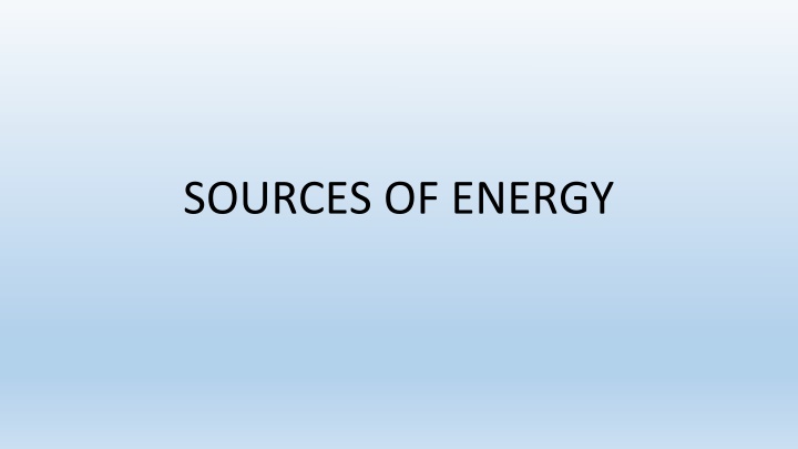 sources of energy