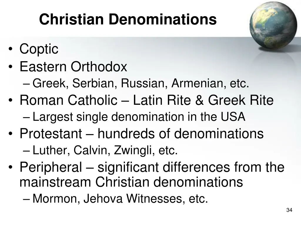 christian denominations