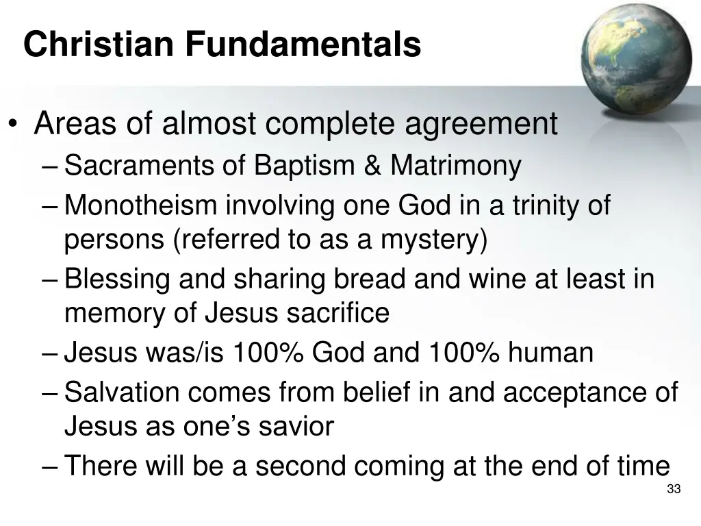 christian fundamentals