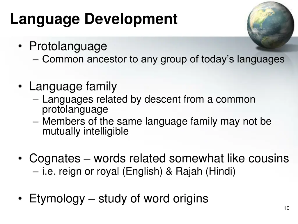 language development