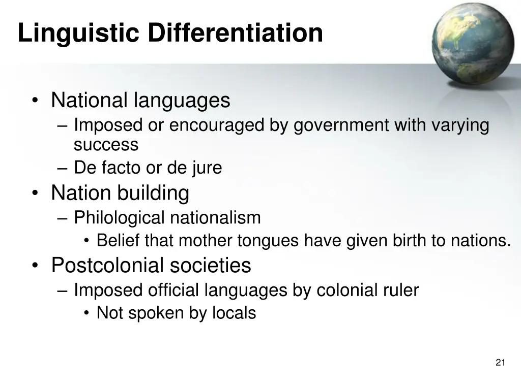 linguistic differentiation