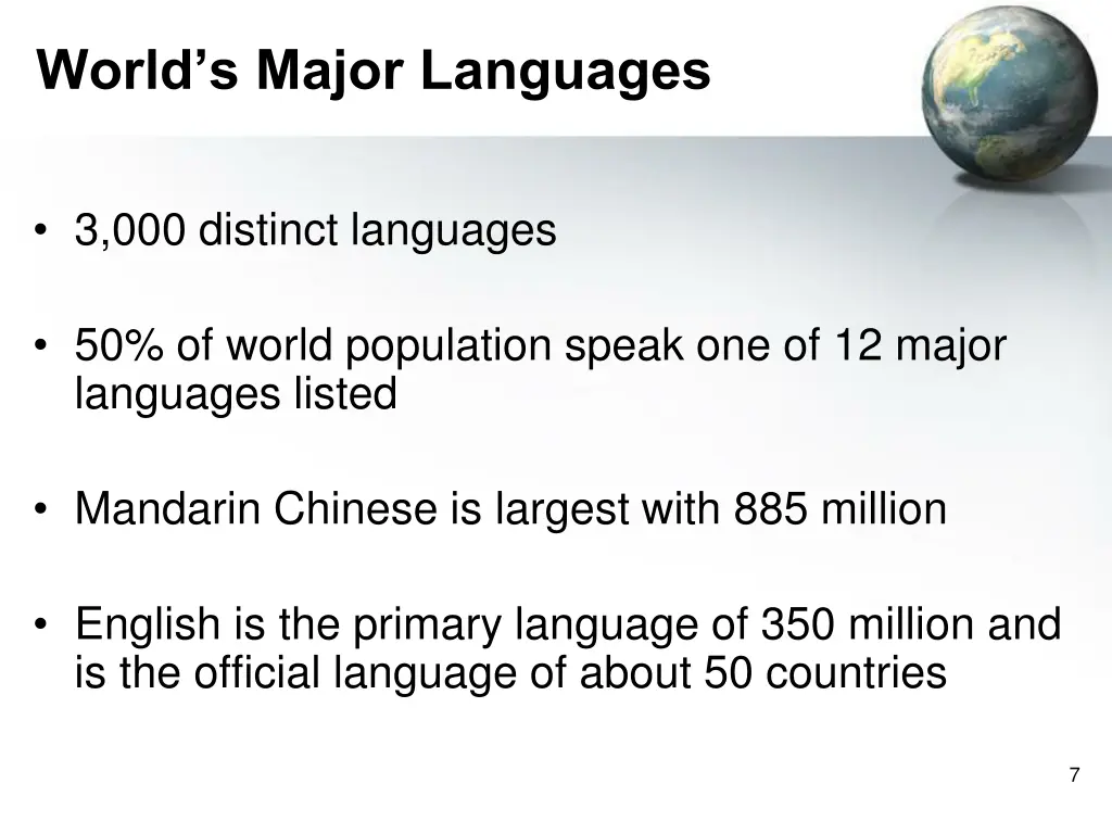 world s major languages