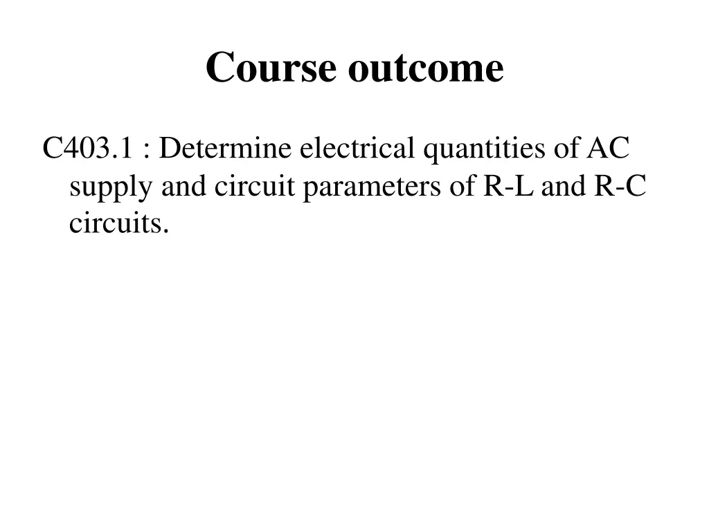 course outcome