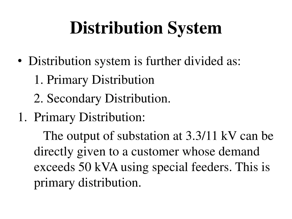 distribution system