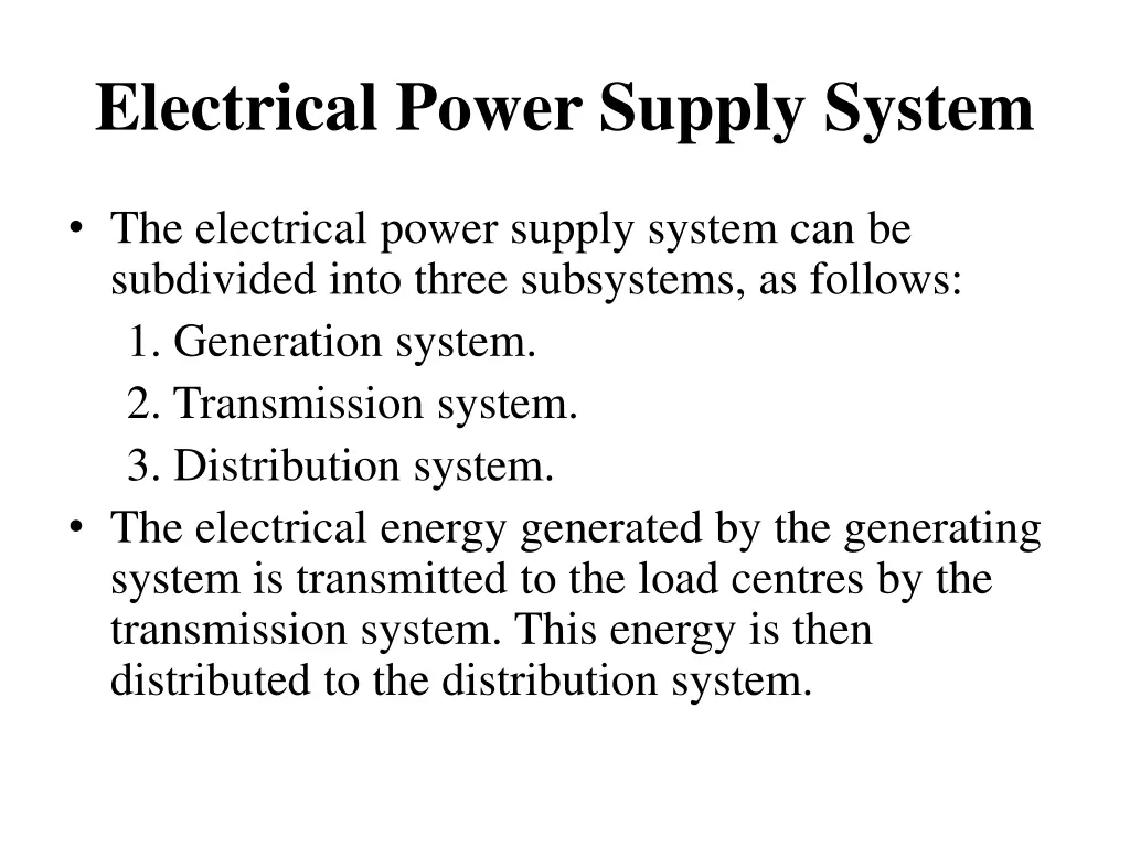 electrical power supply system