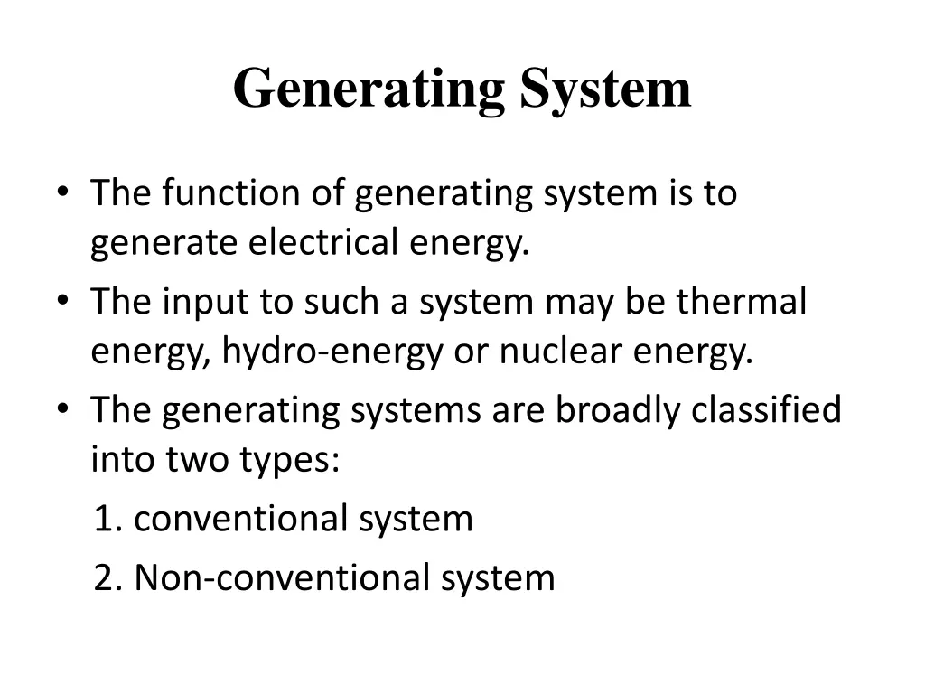 generating system