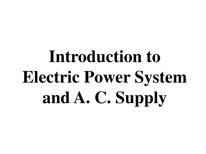 introduction to electric power system