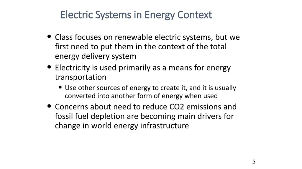 electric systems in energy context electric