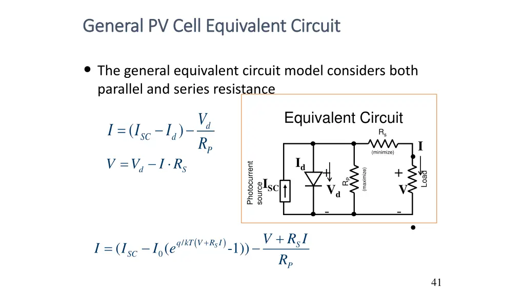 general pv cell equivalent circuit general