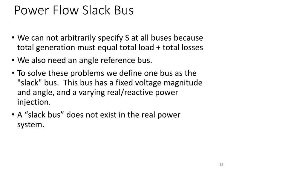 power flow slack bus