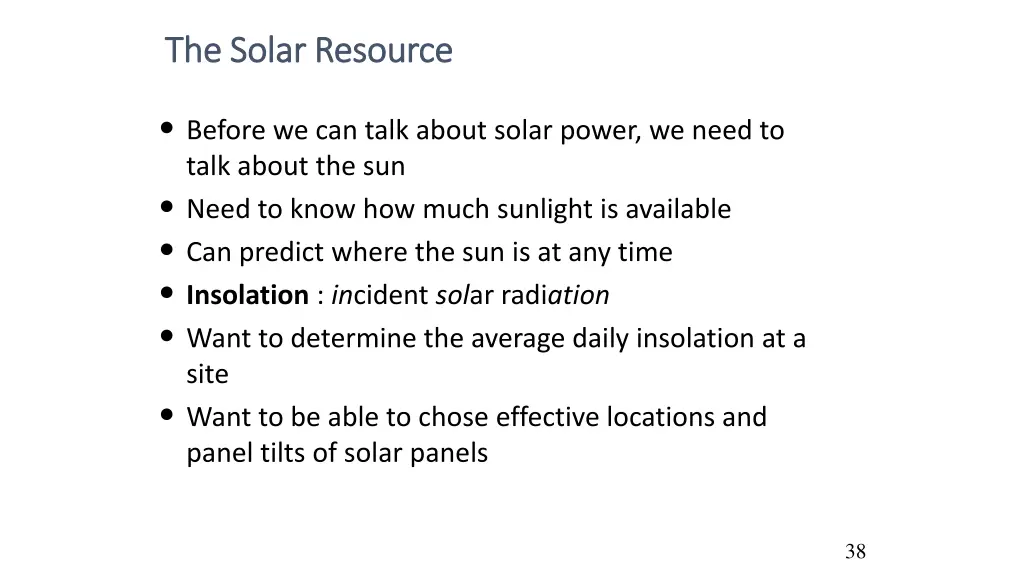 the solar resource the solar resource