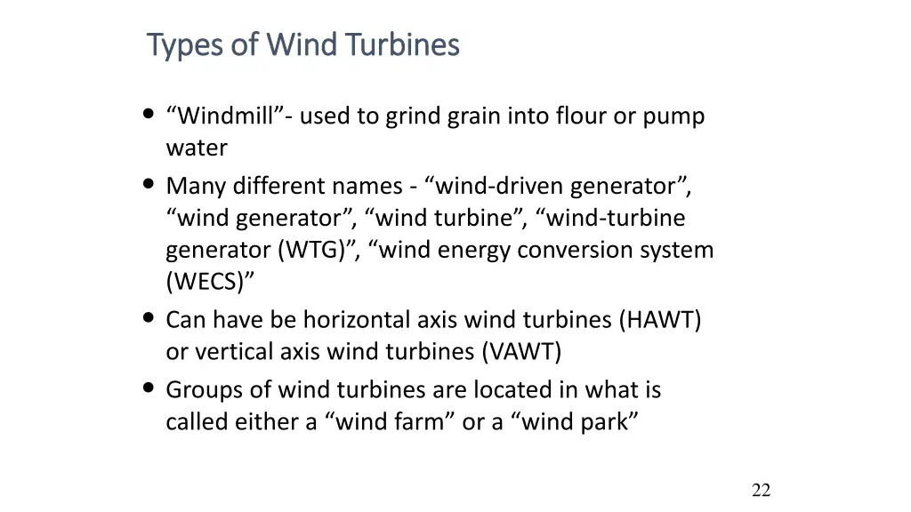 types of wind turbines types of wind turbines