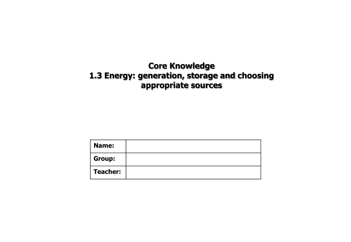 core knowledge