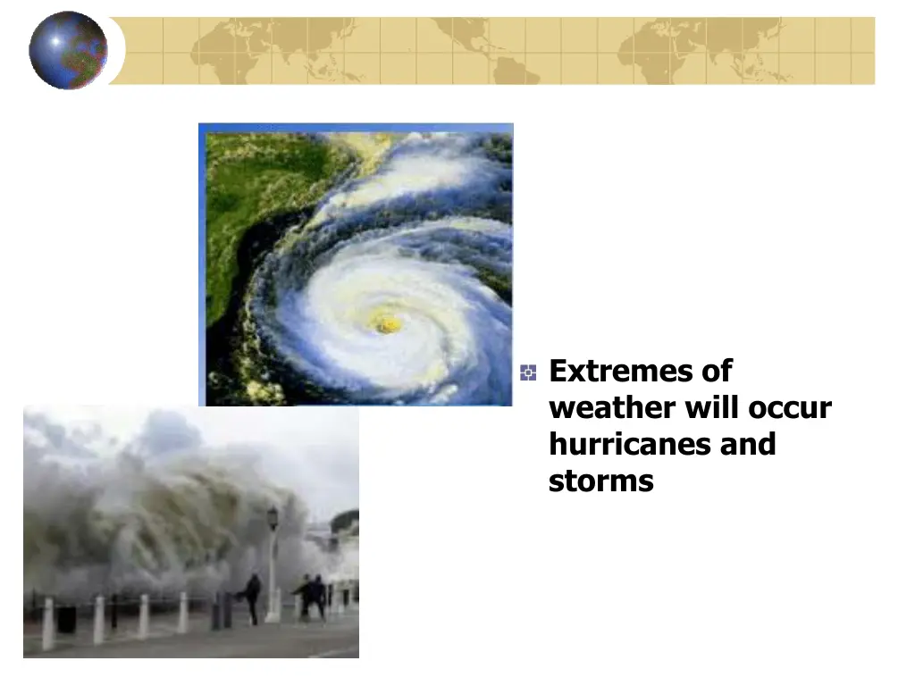 extremes of weather will occur hurricanes