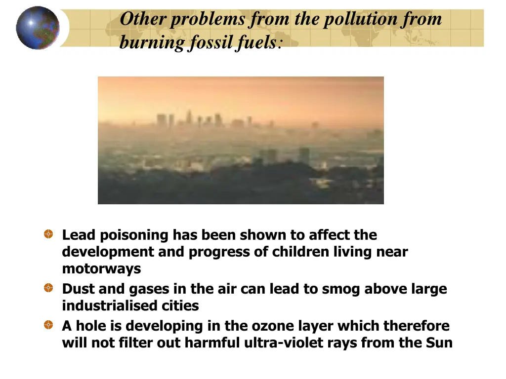 other problems from the pollution from burning