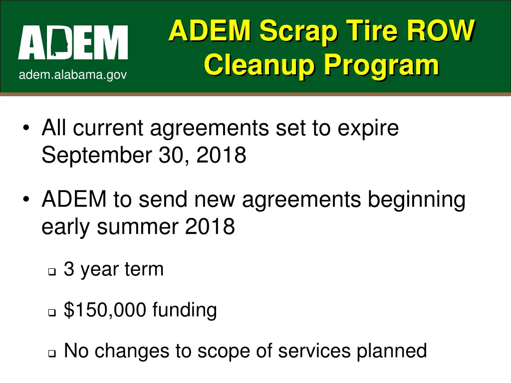 adem scrap tire row cleanup program 1