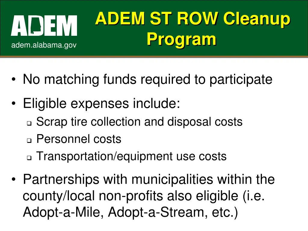 adem st row cleanup program