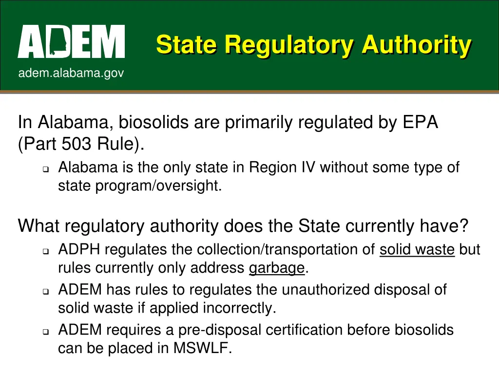 state regulatory authority