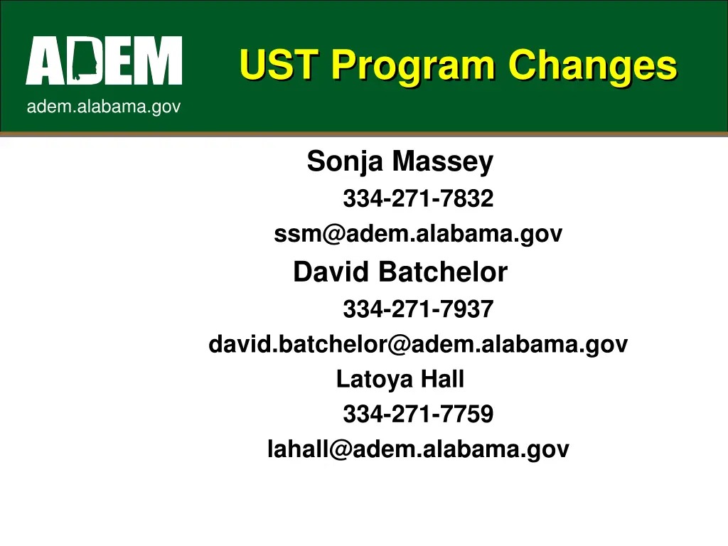 ust program changes 4