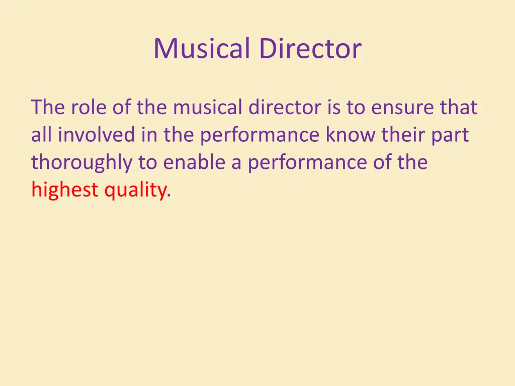 musical director