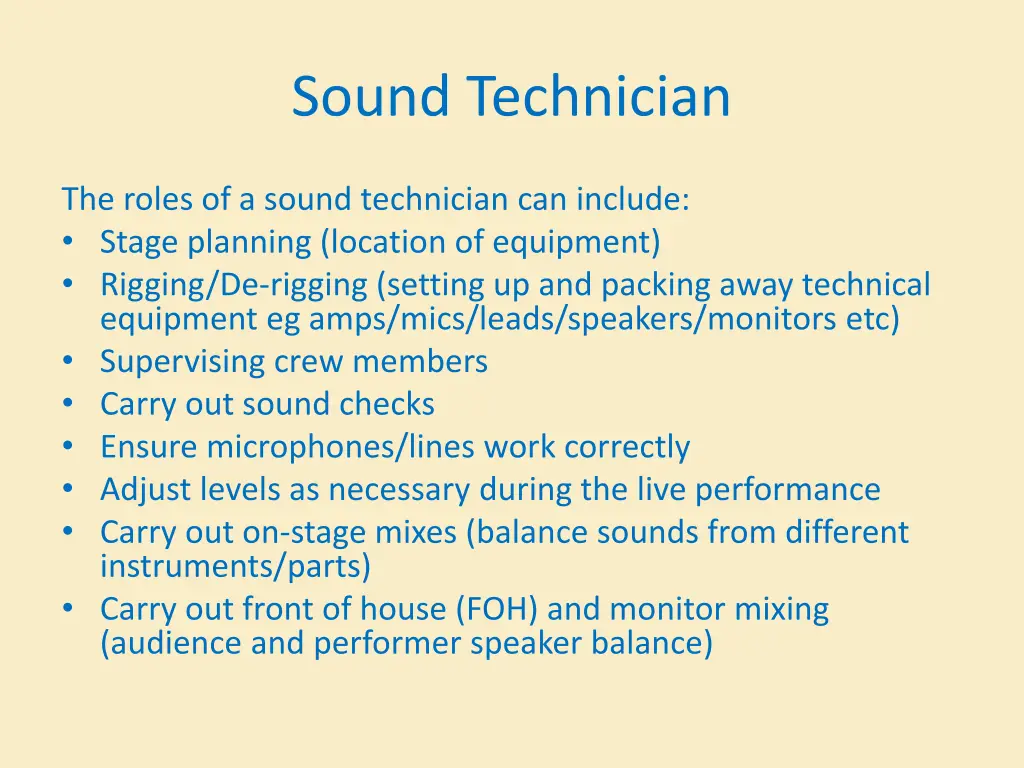 sound technician 1