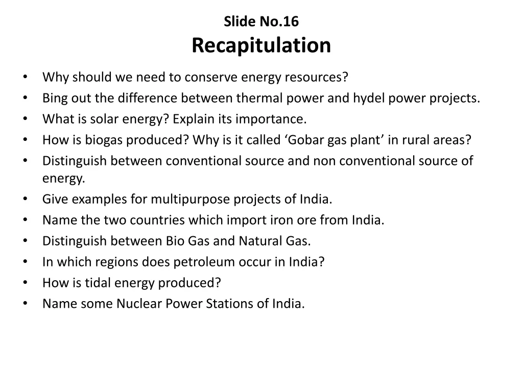 slide no 16 recapitulation