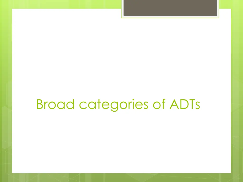 broad categories of adts