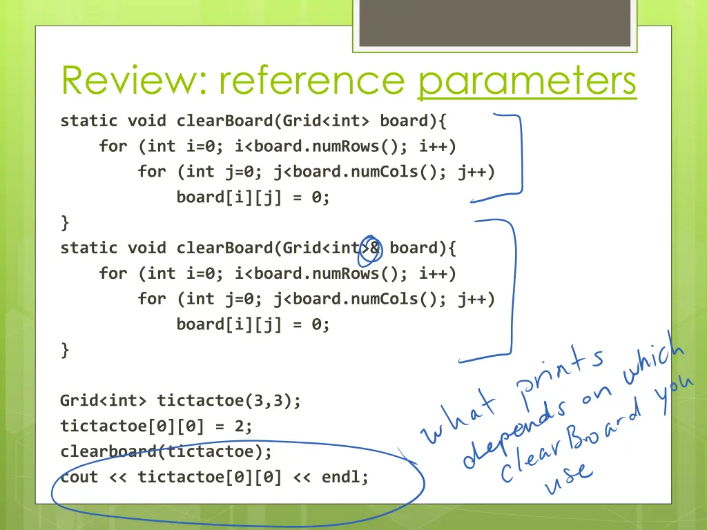 review reference parameters