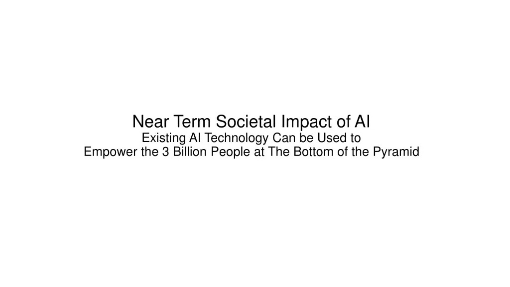 near term societal impact of ai existing