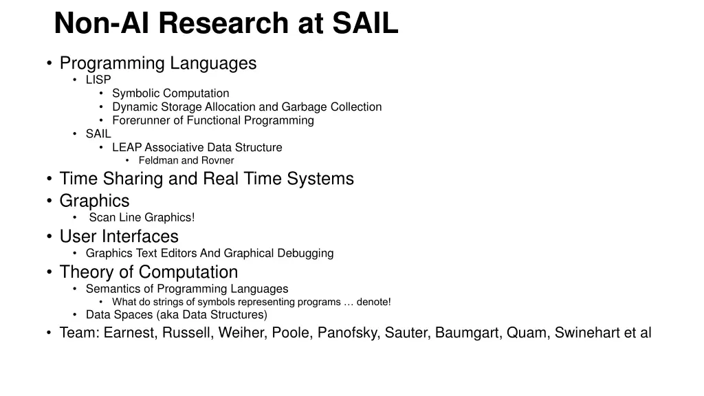 non ai research at sail