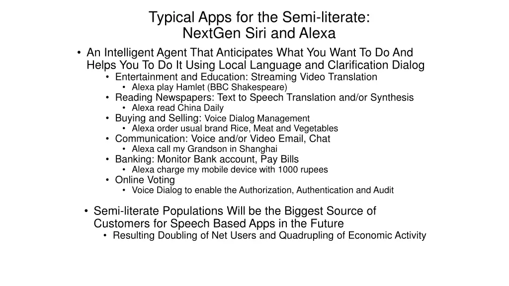 typical apps for the semi literate nextgen siri