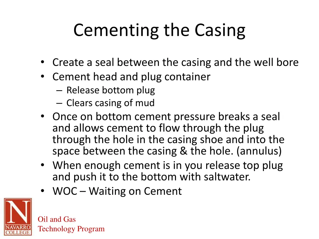 cementing the casing