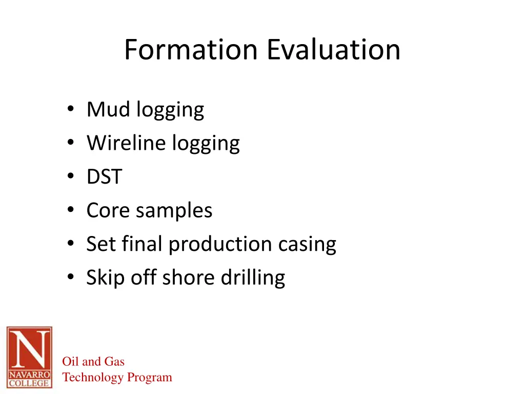 formation evaluation