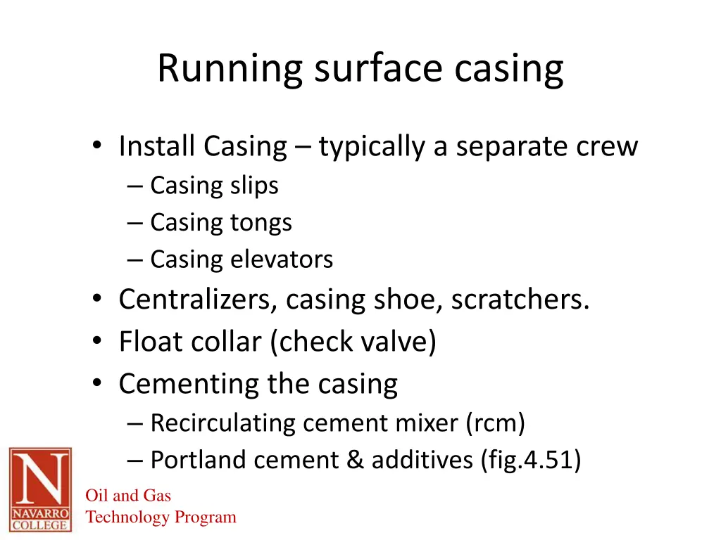 running surface casing