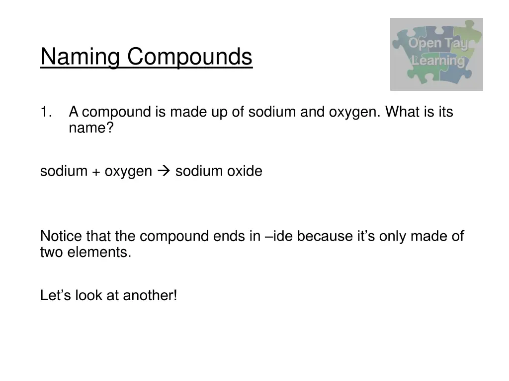 naming compounds