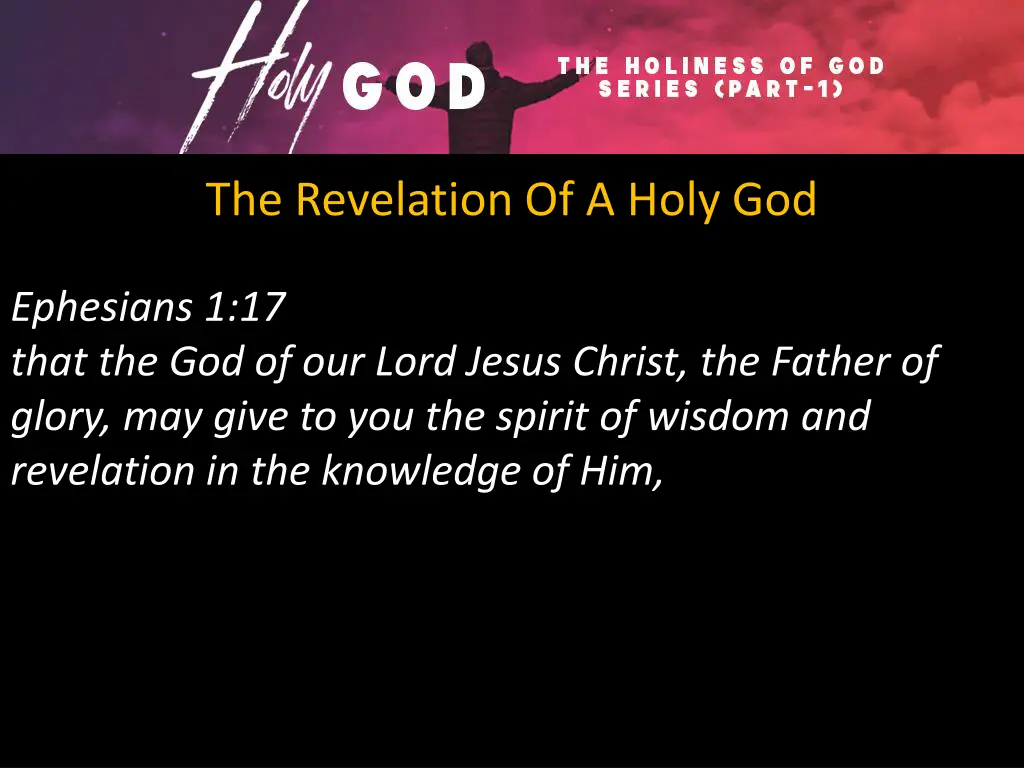 the revelation of a holy god 1