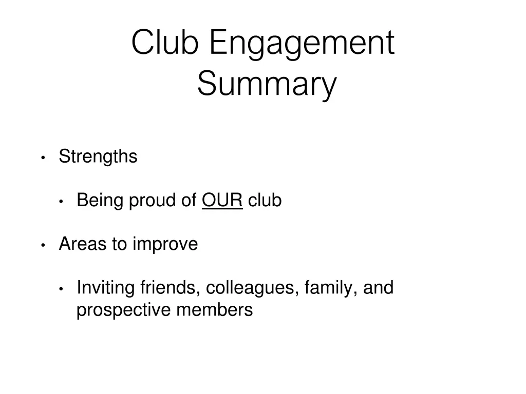 club engagement summary