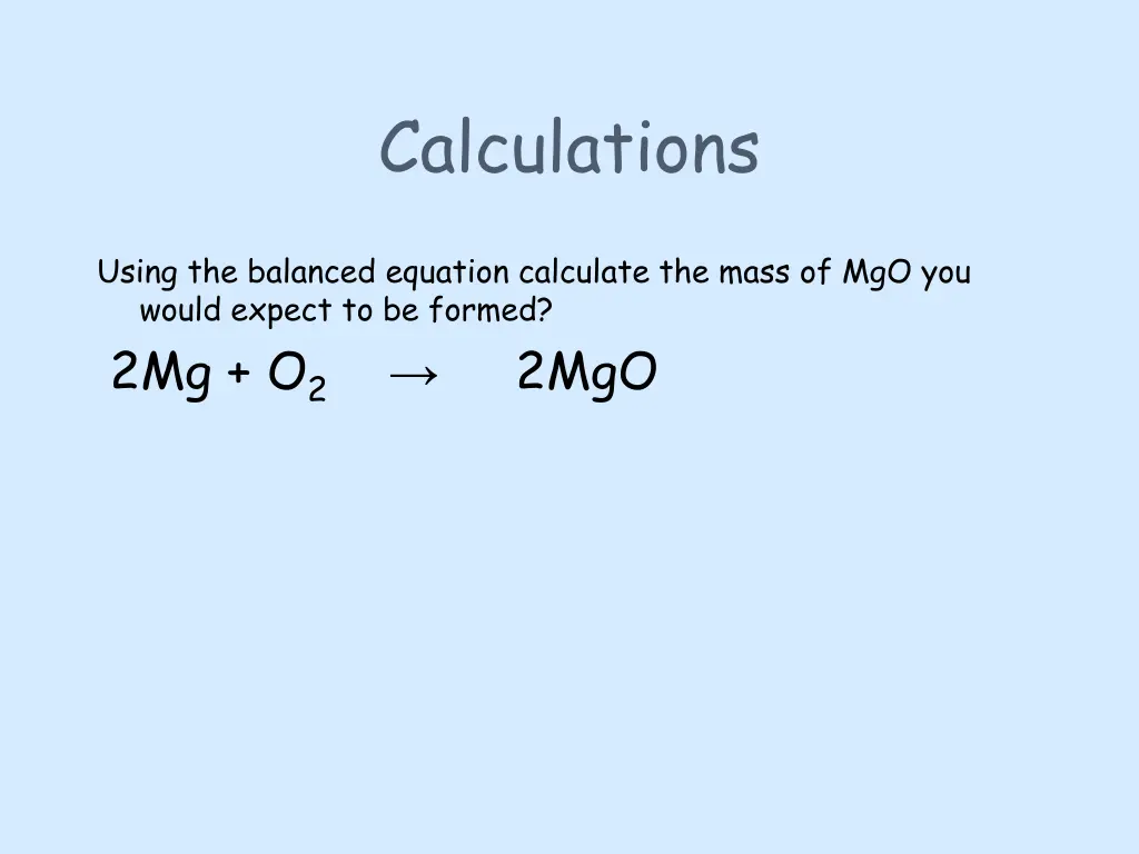 calculations