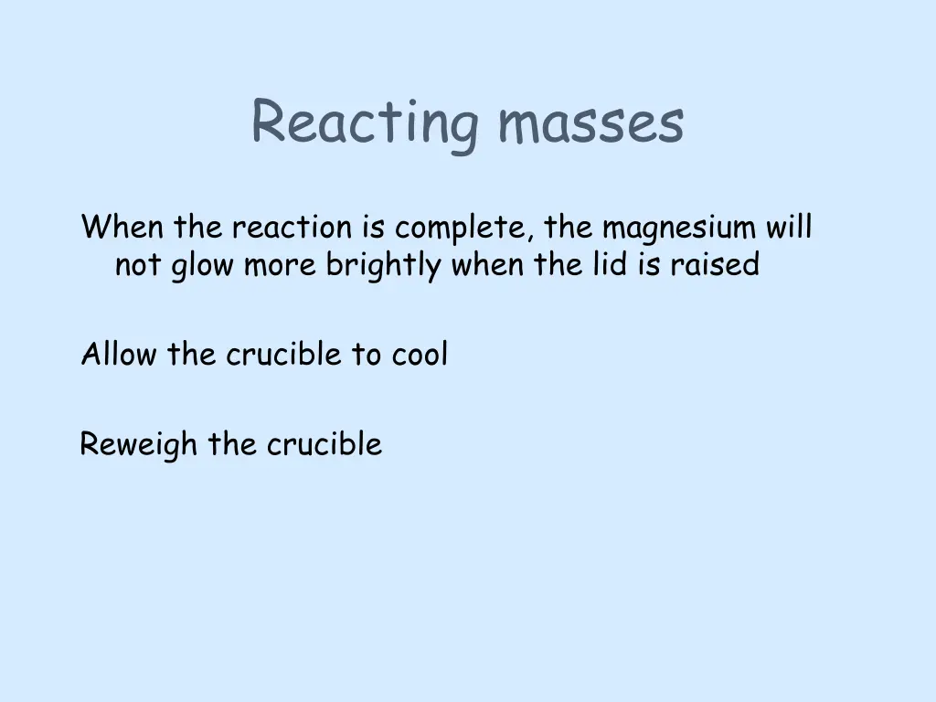 reacting masses 1