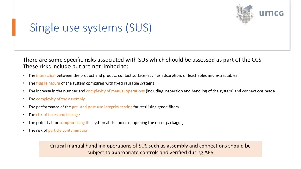 single use systems sus