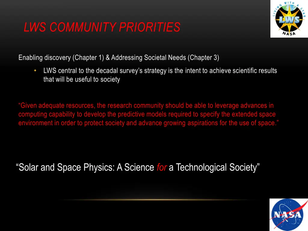 lws community priorities