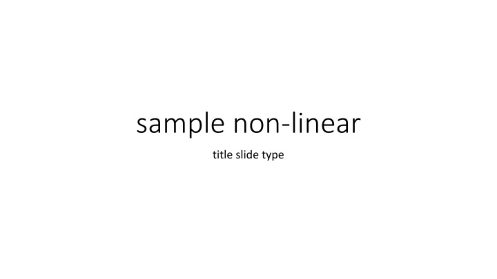 sample non linear