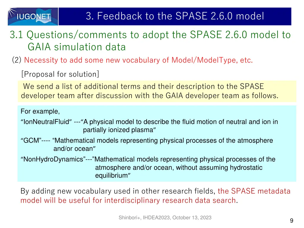 3 feedback to the spase 2 6 0 model 2