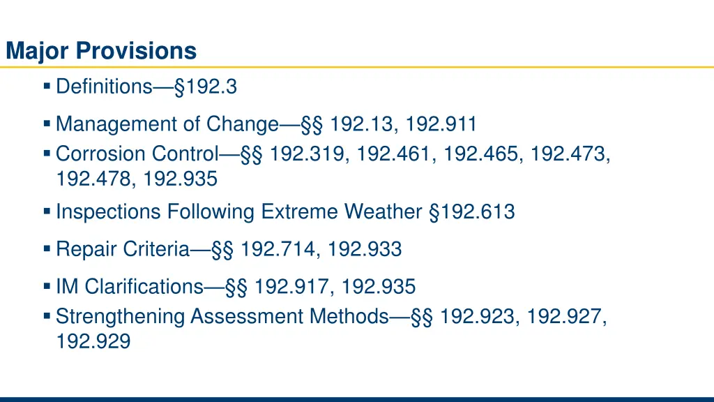 major provisions definitions 192 3