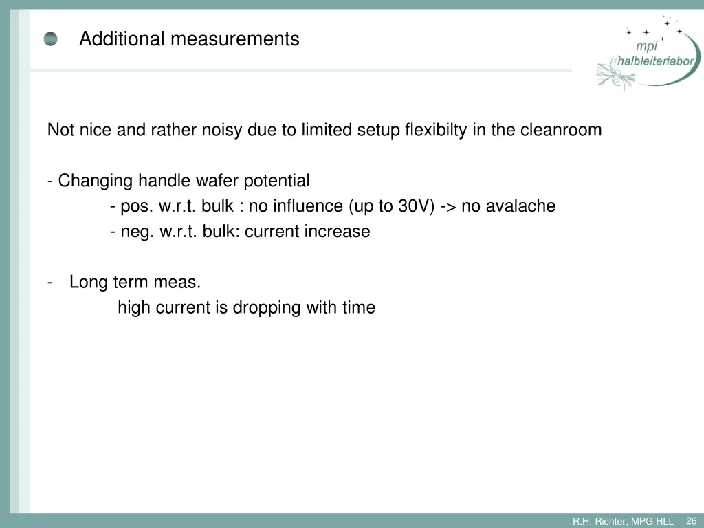 additional measurements