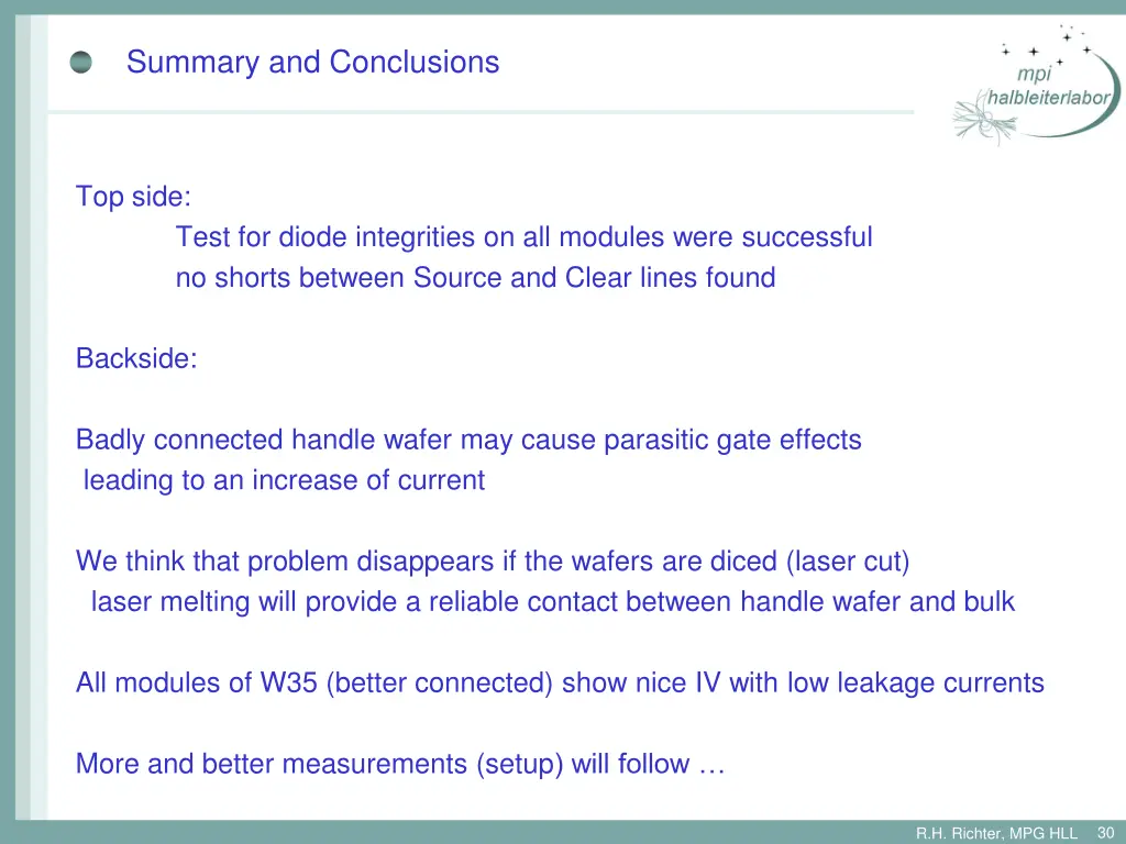 summary and conclusions