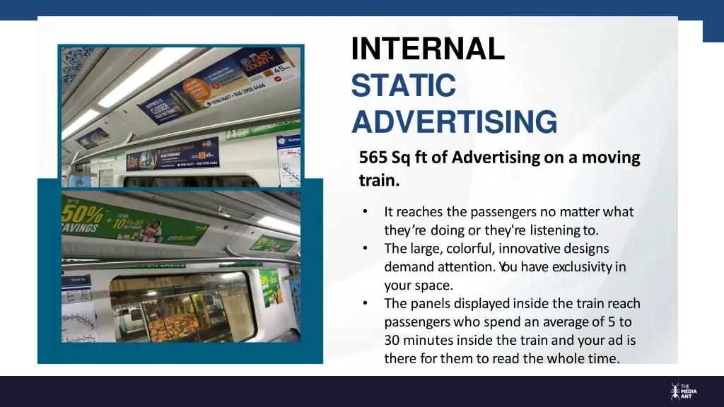 internal static advertising 565sq ftof