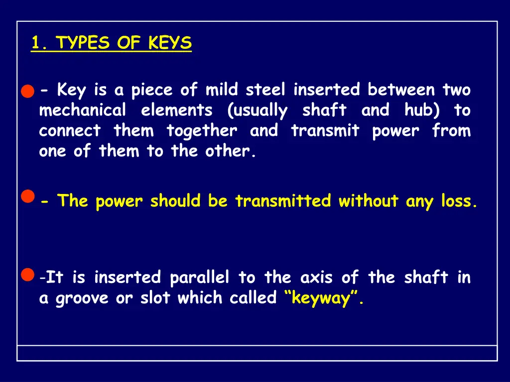 1 types of keys