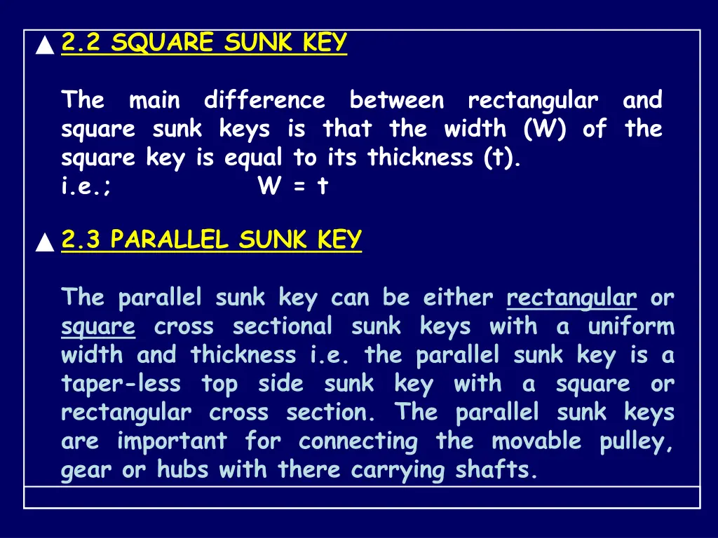 2 2 square sunk key