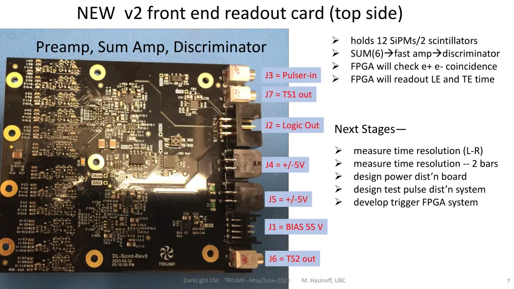 new v2 front end readout card top side